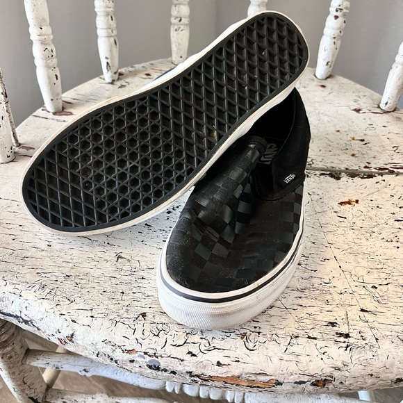 Vans slip-on Checkerboard Shoes - Black Check -9M - Picture 2 of 7